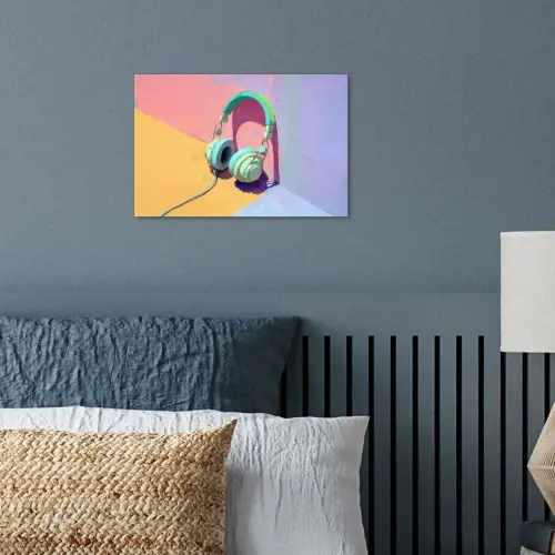 Koptelefoon - Mintgroen - Draad poster papier klein -sfeer2