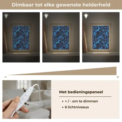Donker - Blauw - Bliksem Light Box met kabel (Tafellamp) klein 925 -USP_dimbaarNL