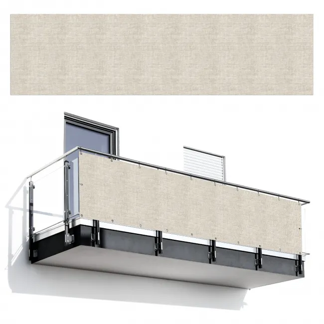 Balkonsichtschutz - Leinen - Textur - Beige