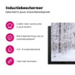 Hert - Winter - Bos - Natuur - Wit Inductie beschermer vinyl 3mm klein -wsfeer2_website