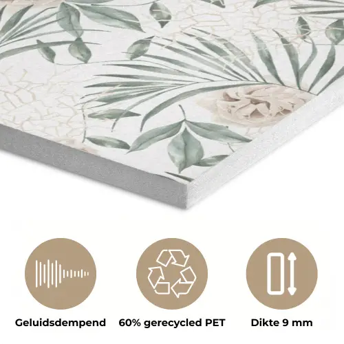 Bohemian - Bladeren - Bloemen - Tropisch PET vilt middel -closeup_NL