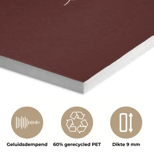She plans she glows she achieves - Rood - Cursief PET vilt klein -closeup_NL