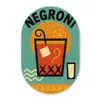Cocktail - Negroni - Art - Sinaasappel Wandcirkel Ovaal Glas middel -3d