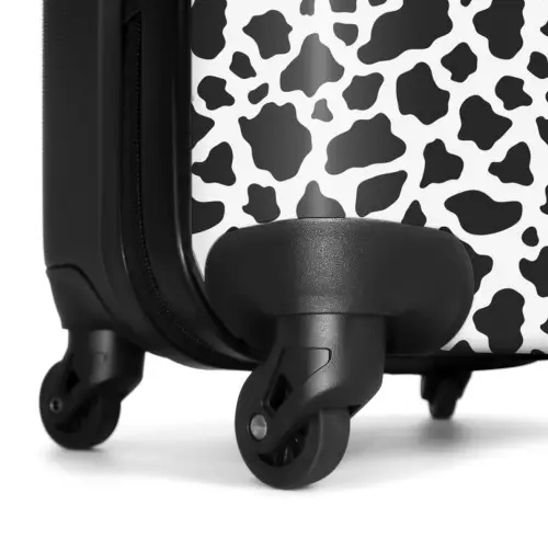 Zwart wit koeienvlekkenpatroon NBS - Handbagage koffer - Volwassenen Unisex middel -wiel