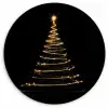 Magisch - Kerstboom - Lichtspiralen - Zwart Wandcirkel kunststof plaat 5mm dik klein -3d