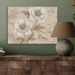 Bloemen - Patroon - Beige PET vilt klein -sfeer2
