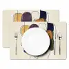 Abstract - Overlappende gezichten - Paars - Donkergroen Placemat vinyl groot -zzsfeer2_Kitchenyeah-website