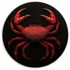 Krab - Rood - Vissen - Schaaldieren Wandcirkel kunststof plaat 5mm dik klein -3d