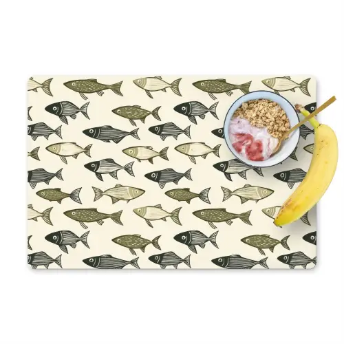 Vissen - Klassiek - Groen Placemat vinyl groot 368 -zzzproduct_Kitchenyeah-website
