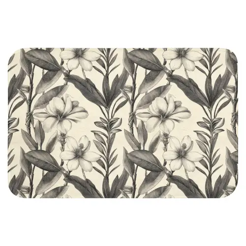 Klassiek - Botanisch - Zwart - Beige WCmat klein 1009 -3d