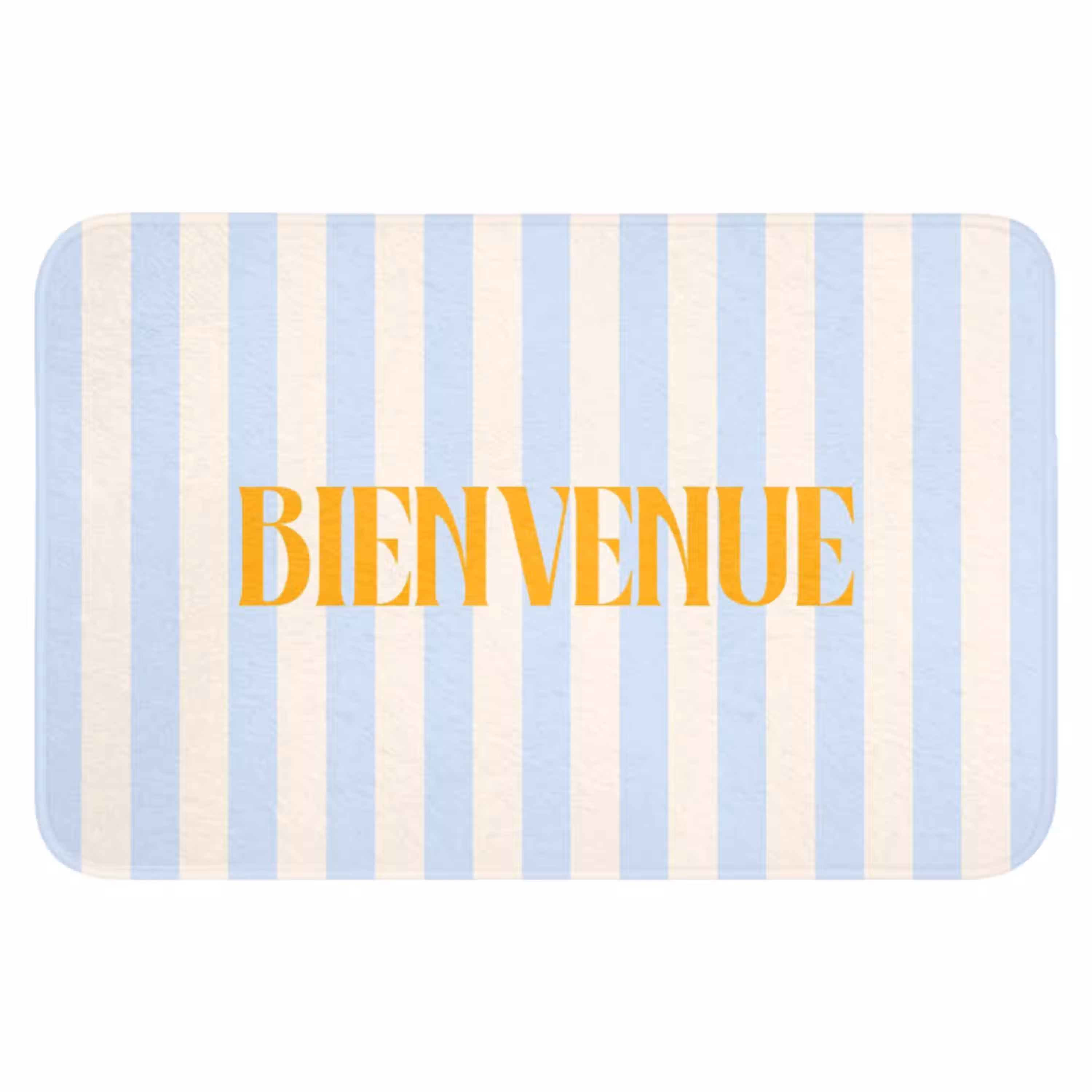 Oranje - Blauw - Strepen - Bienvenue WCmat klein -3d