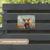 Schotse hooglander - Natuur - Kleurrijk - Bloemen tuinposter los doek klein -sfeer3