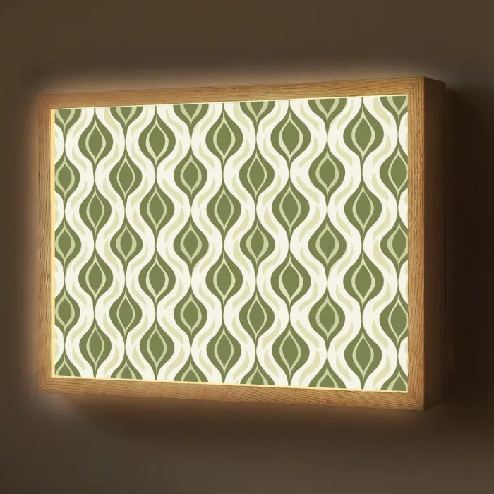 Patroon - Retro - Groen Light Box met batterij (Wandlamp) middel 907 -z3d_website