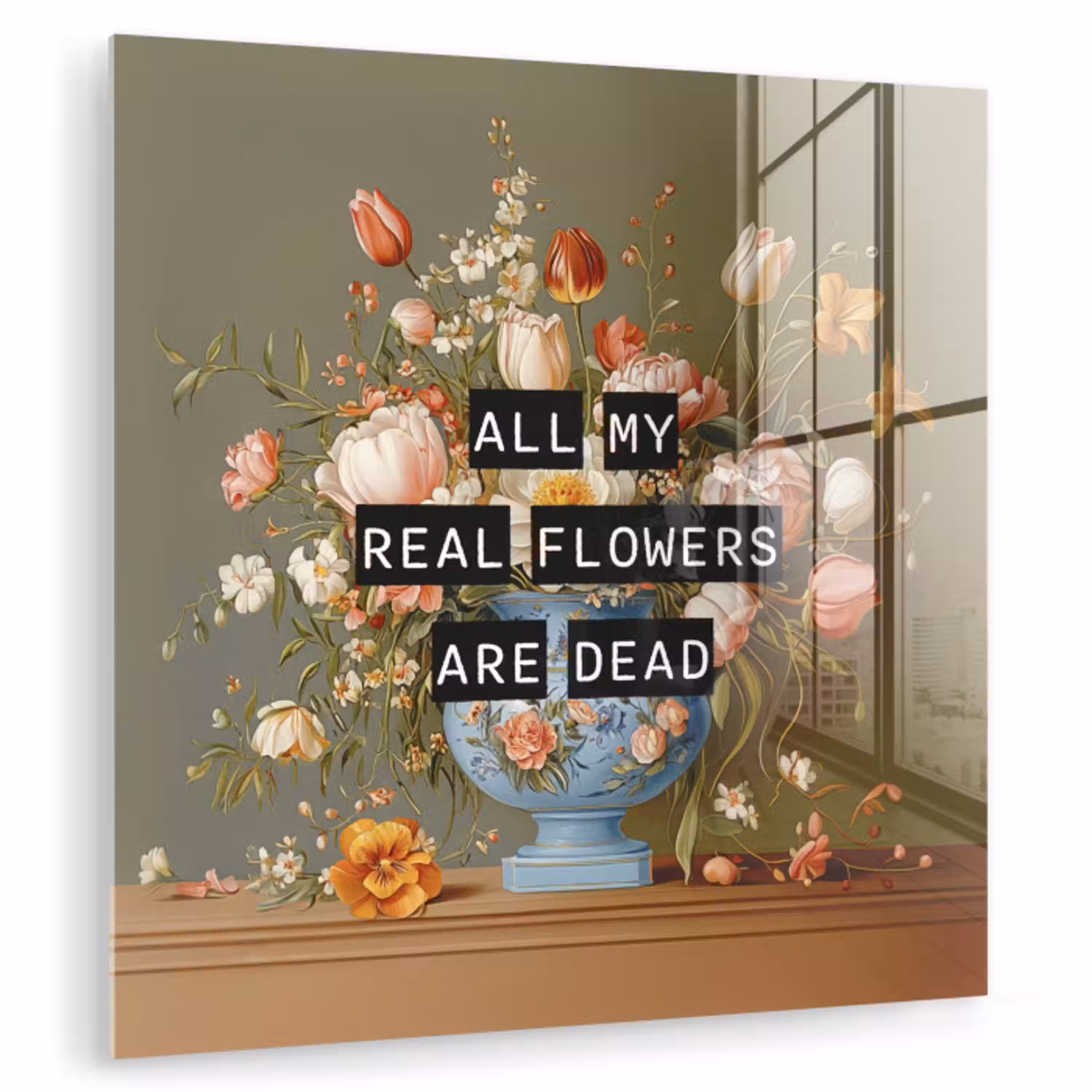 Bloem - Quote - Vintage - Art plexiglas 5mm klein -zzzproduct_nieuw