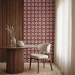 Geometrisch - Sierlijk - Bruin Behang Vinyl klein 1060 -sfeer1