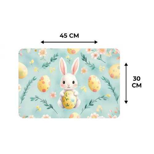 Konijn - Eieren - Takjes Placemat vinyl groot -specs