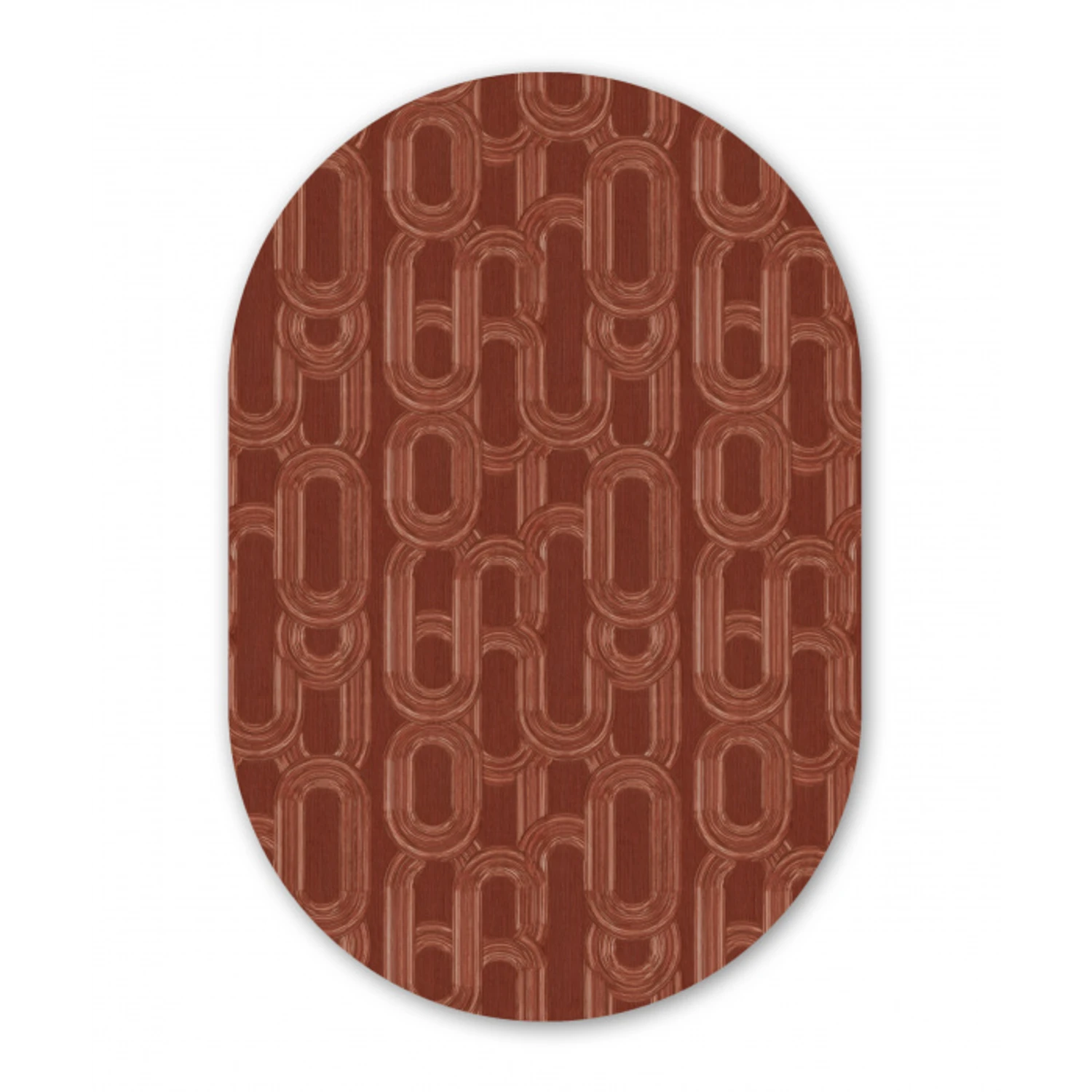 Abstract - Textuur - Bruin Wandcirkel Ovaal Aluminium middel 839 -3d