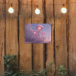 Kwallen - Roze - Wolken tuinposter los doek klein -sfeer1