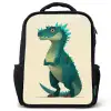 Dinosaurus - Turquoise - Stekels Rugzak - Zwart middel -3d