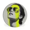 Vrouw - Bril - Verf Wandcirkel aluminium klein -3d