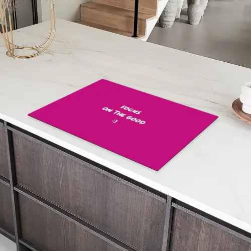 Focus - Smiley - Roze Inductie beschermer vinyl 3mm klein -sfeer8