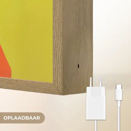 Retro - Vrouw - Kopje - Vlinders Light Box met batterij (Wandlamp) middel -USP_websiteoplaadbaarNL