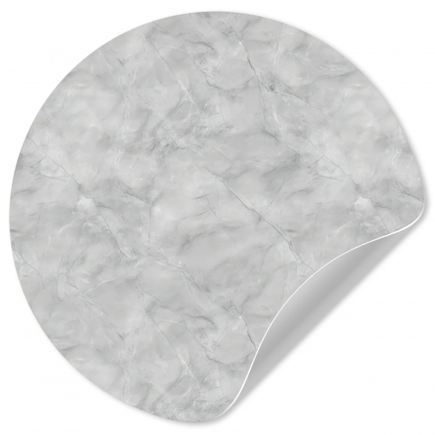 Grijs - Marmer - Mat Wandcirkel behangsticker klein 186 -3d
