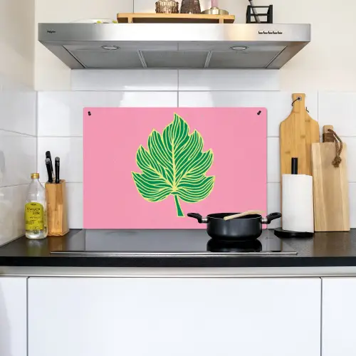 Blad - Groen - Illustratie - Minimalistisch Inductie beschemer met haakjes klein -sfeer2