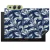 Botanisch - Patroon - Blauw Inductie beschemer met haakjes klein 777 -3d