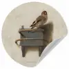 Puttertje - Oude Meester - Carel Fabritius Wandcirkel behangsticker klein -3d