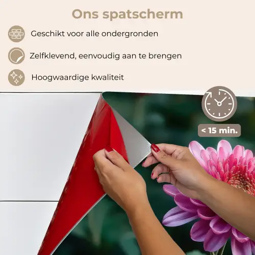Blad - Chrysant - Roze - Schaduw keuken achterwand spatscherm klein -spatscherm_NL
