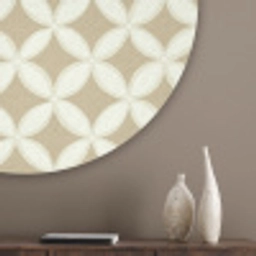Symmetrisch - Motief - Beige Akoestische PET Vilt - Rond klein 838 -sfeer5_closeup