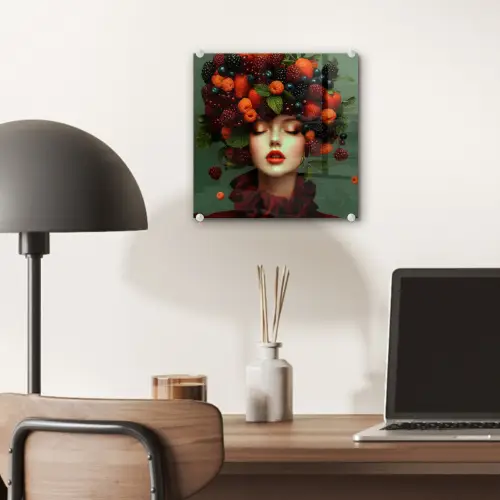 Vrouw - Aardbeien - Frambozen - Bramen - Bessen plexiglas 5mm klein -sfeer6