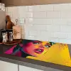 Close-up - Vrouwengezicht - Stippen - Geel Inductie beschermer vinyl 3mm klein -sfeer3