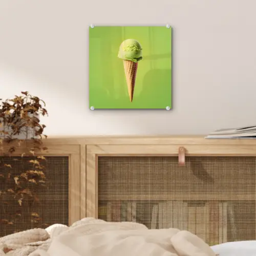 Hoorntje - Schepijs - Groen plexiglas 5mm klein -sfeer4