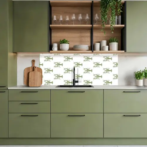 Kreeften - Groen - Patroon keuken achterwand 2 middel -sfeer3
