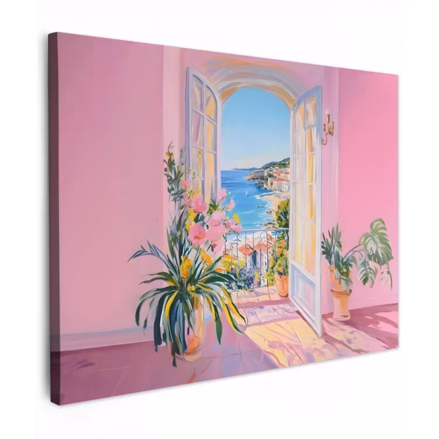Leinwandbild - Rosa - Außen - Farbe