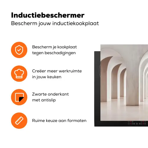 Hal - Bogen - Symmetrisch - Modern Inductie beschermer vinyl 3mm klein -zzzzzzz-td-ups