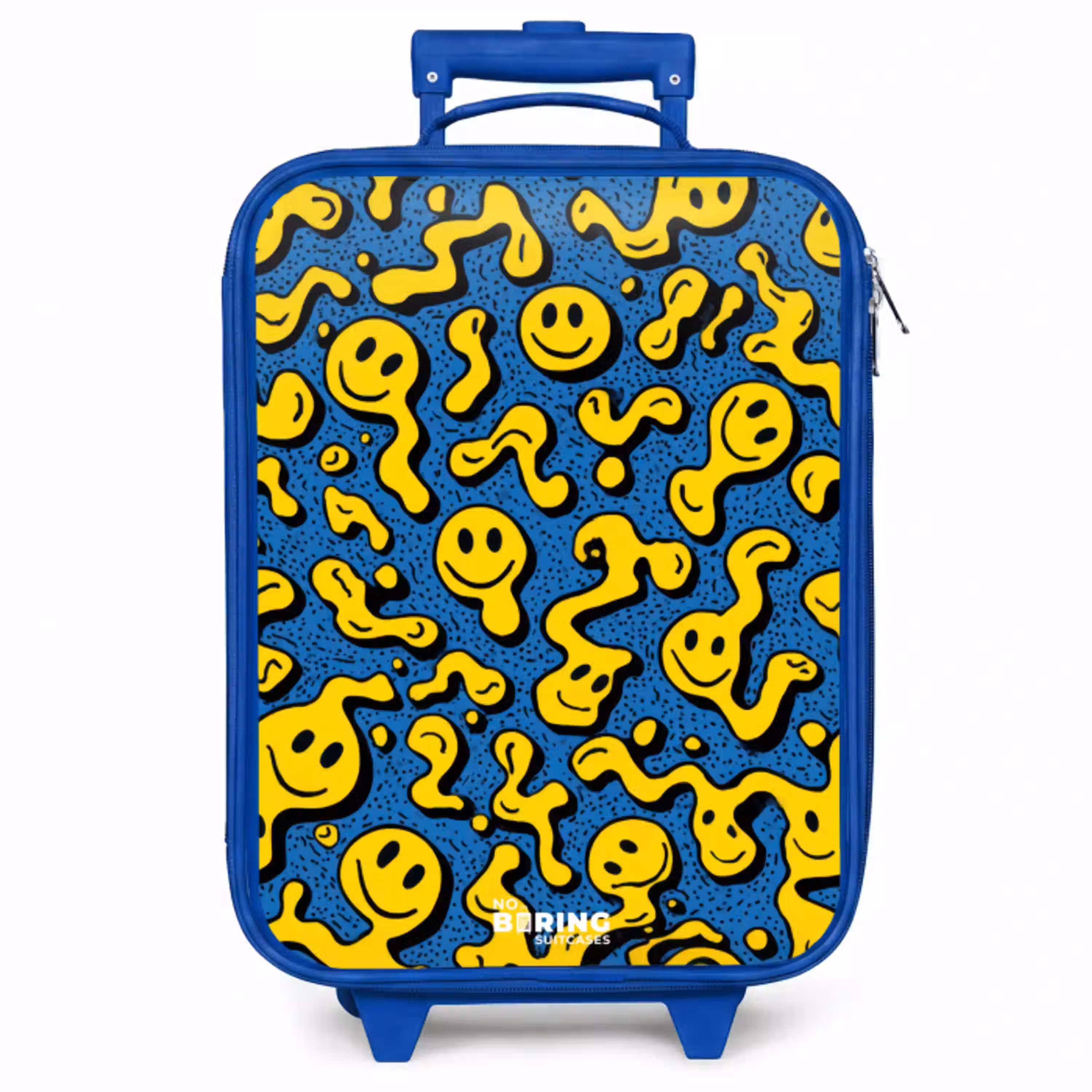Smiley - Blauw - Geel Kinderkoffer - Blauw klein -zzz_website3d