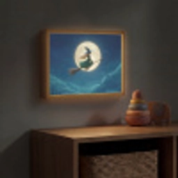 Heks - Volle maan - Sterrenhemel Light Box met batterij (Wandlamp kind) middel -sfeer5_kind