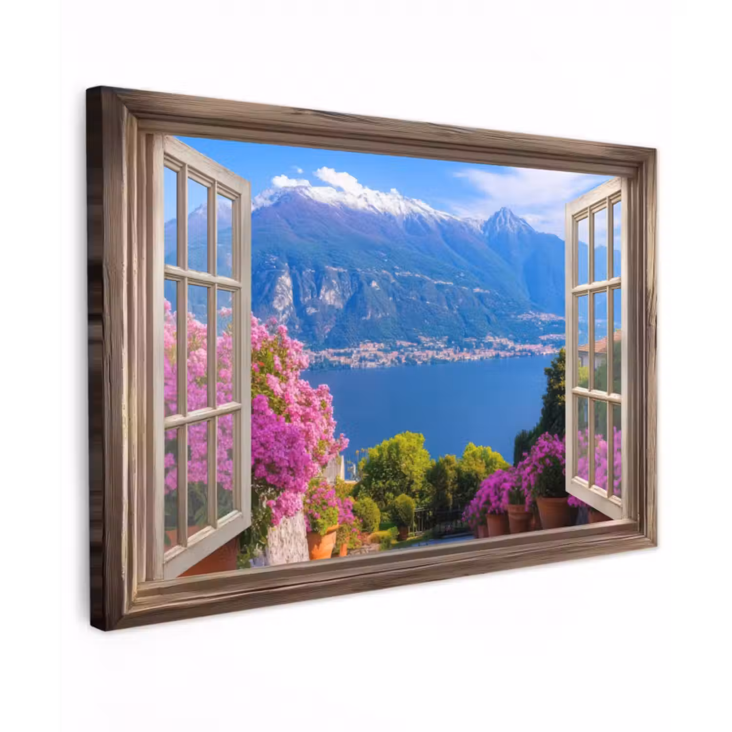 Outdoor Leinwand - Durchblick - Berg - Landschaft - Ausblicke - See