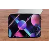 Bollen - Neon - Lijnen - Roze laptophoes neopreen klein -tafel