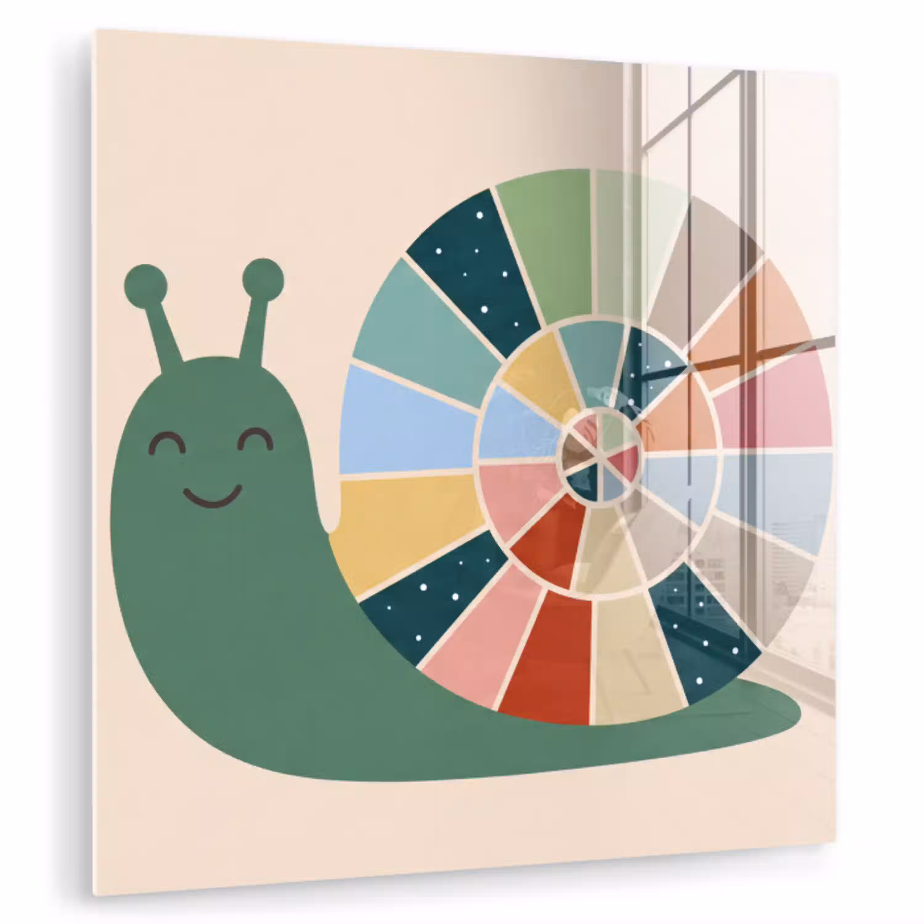 Dieren - Slak - Kleurrijk - Illustratie plexiglas 5mm klein -zzzproduct_nieuw