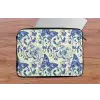 Vlinders - Bloemen - Blauw - Botanisch laptophoes neopreen klein 279 -tafel