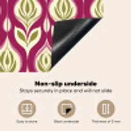 Retro - Floraal - Paars Inductie beschermer vinyl 3mm middel 274 -vsfeer4_ENG