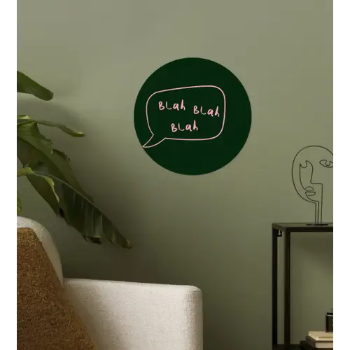 Tekstwolkje - Donkergroen - BLAH BLAH BLAH Wandcirkel behangsticker klein -sfeer2