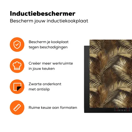 Tropisch - Bladeren - Goud Inductie beschermer vinyl 3mm klein 276 -zzzzzzz-td-ups