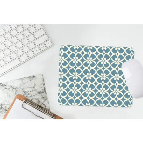 Patroon - Symmetrisch - Blauw muismat rubber klein 262 -witbureau