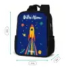 Raket - Sterren - Planeet - Ruimte Rugzak - Zwart middel -productfoto_formaten