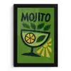 Mojito - Cocktail - Citroen - Groen fotolijst zwart zonder passe partout klein -3d